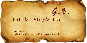 Galló Virgília névjegykártya